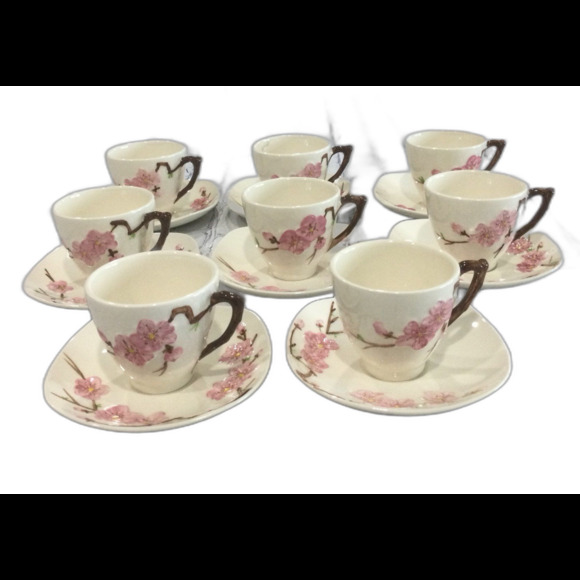 Vintage Metlox Peach Blossom Poppytrail China Cup and Saucer Set - Picture 2 of 12